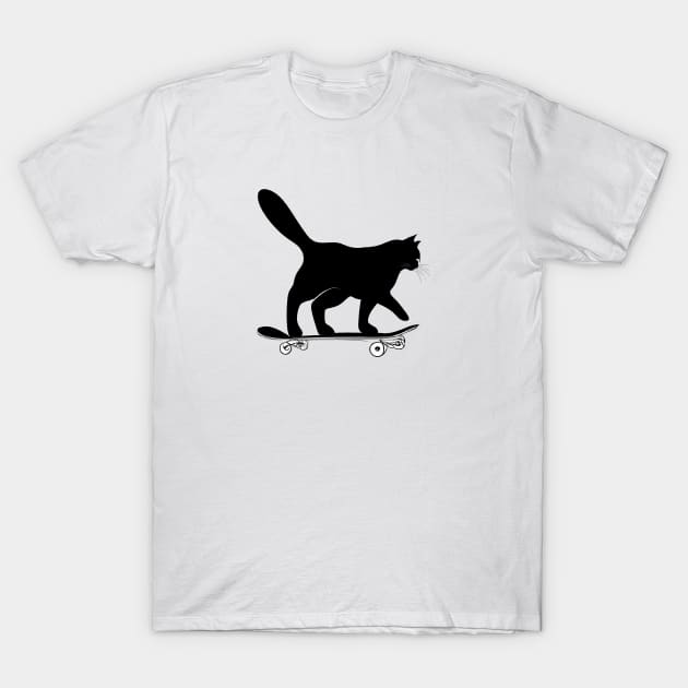 Skater Cat T-Shirt by One Way Or Another